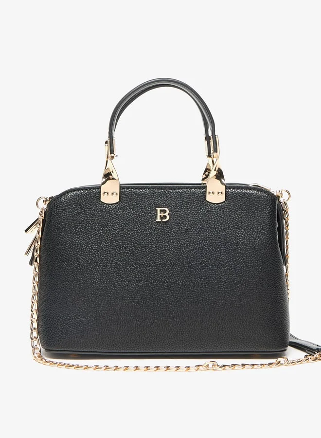 Flora Bella By Shoexpress Textured Tote Bag with Chain Strap and Zip Closure
