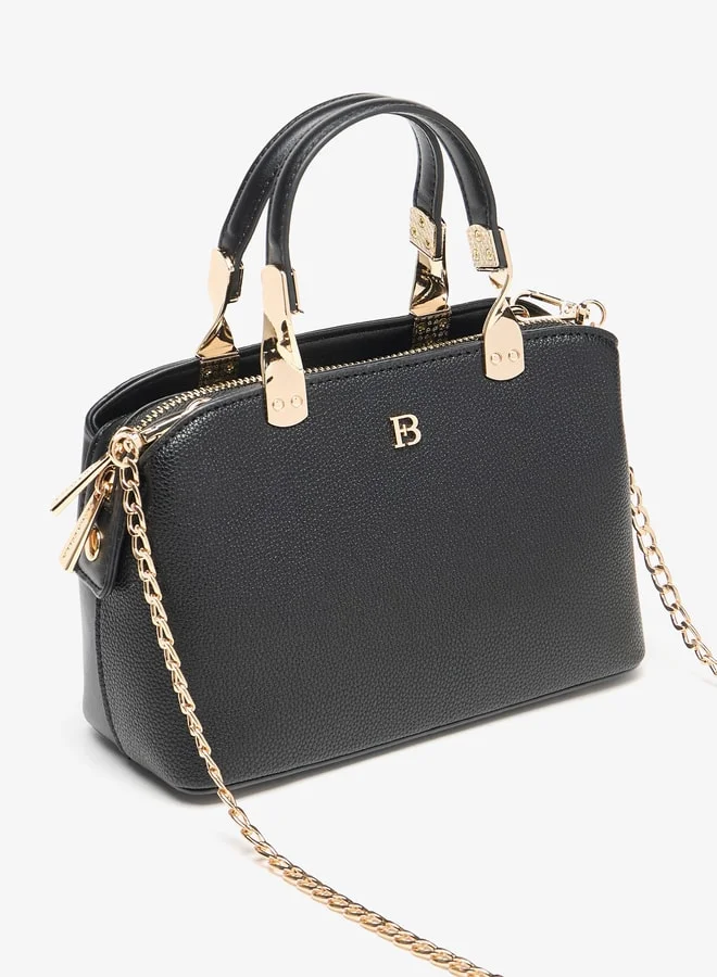 Flora Bella By Shoexpress Textured Tote Bag with Chain Strap and Zip Closure