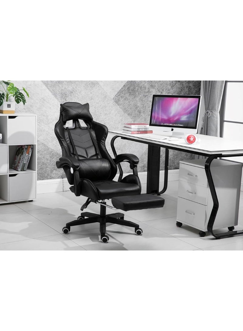 Ergonomic Gaming Chair Heavy Duty Office Throne with Headrest Armrest and Footrest Assorted