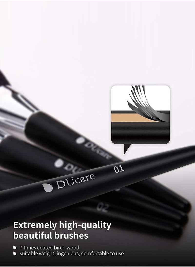 DUcare - Makeup Brushes with Bag 10Pcs Travel Makeup Brushset Women Gift Premium Kabuki Foundation Blending Brush Face Powder Blush Concealers Eye Shadows with Case - Image 1