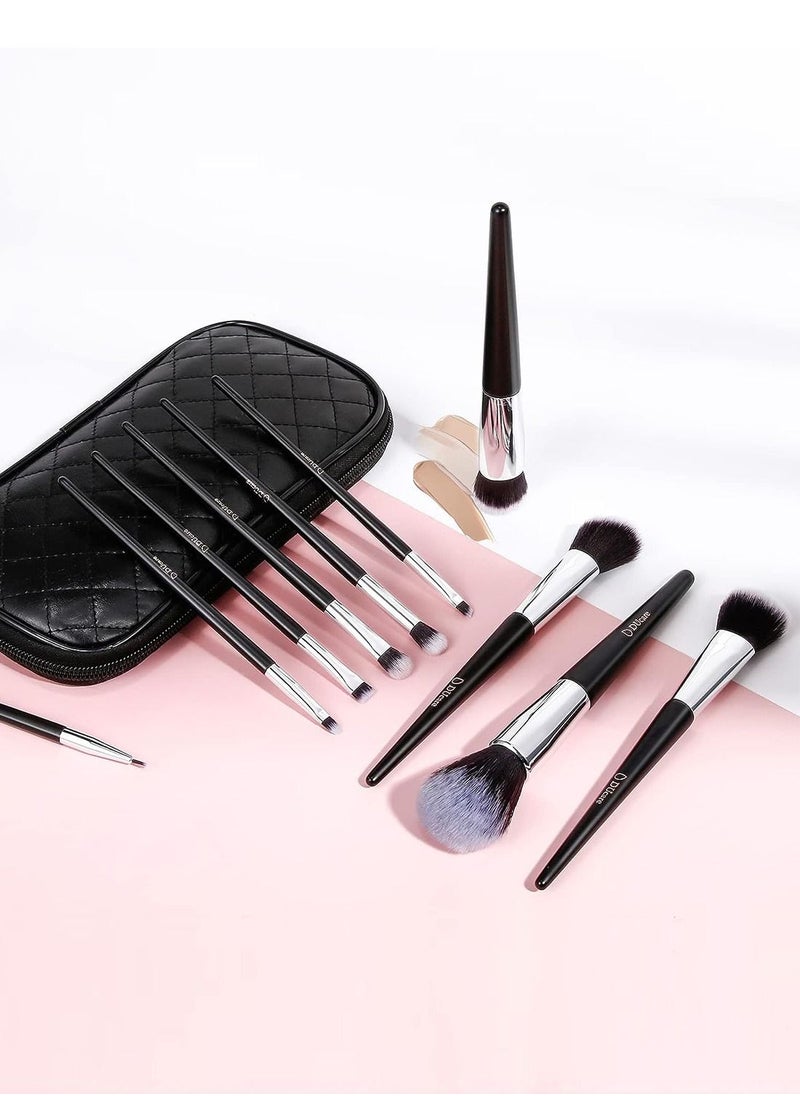 DUcare - Makeup Brushes with Bag 10Pcs Travel Makeup Brushset Women Gift Premium Kabuki Foundation Blending Brush Face Powder Blush Concealers Eye Shadows with Case - Image 1