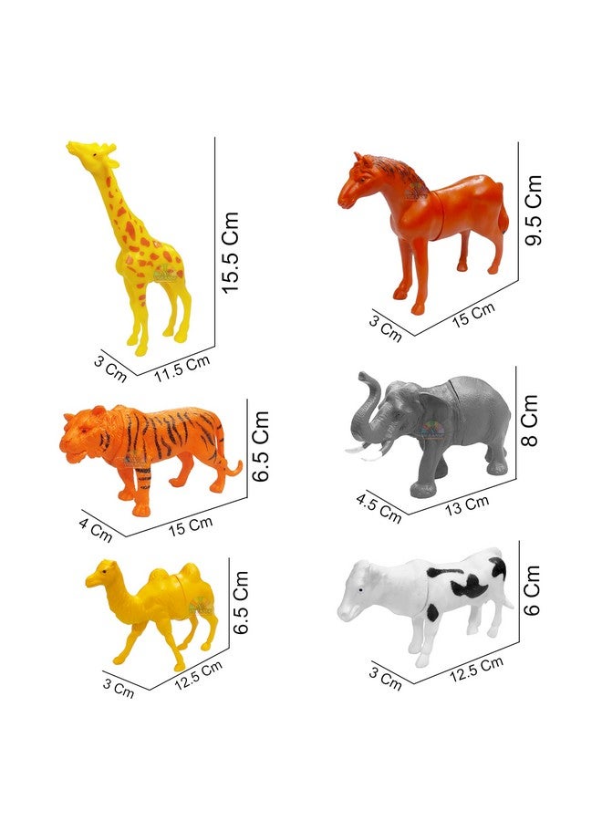 VGRASSP 6 Pcs Wild and Farm Animal Toy Figure for Kids - Pretend Play Toy Set for Your Little Kids - Jungle Animals, Educational Toy, Birthday Return Gift for Boys and Girls - Multicolor - Image 3