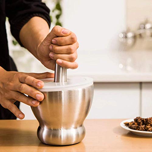 AASHRO MALL®Stainless Steel Spice Mortar and Pestle Khal Musli khalbatta Okhli Masher Grinder Crusher Set - Image 3