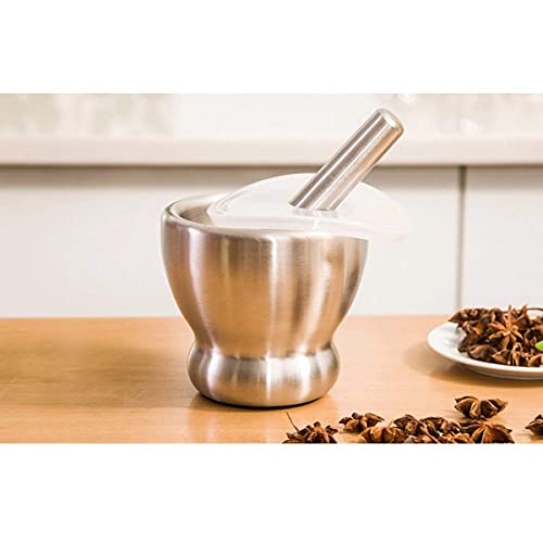 AASHRO MALL®Stainless Steel Spice Mortar and Pestle Khal Musli khalbatta Okhli Masher Grinder Crusher Set - Image 5