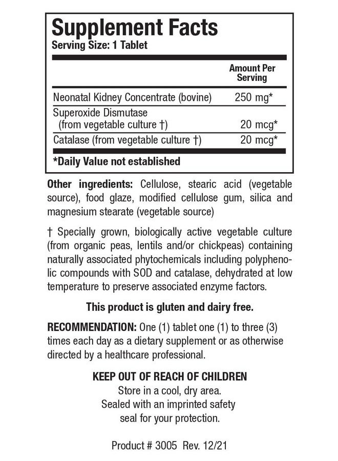 Biotics Research Cytozyme KD Neonatal Kidney, Supports Renal Health, Heart Health, SOD, Catalase, Potent Antioxidant Activity, 60 Tablets - Image 2