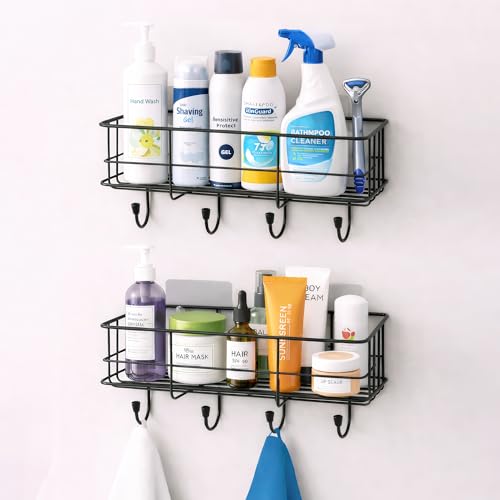 MIORAH Bathroom Organizer | Self Adhesive Bathroom Shelf & Rack for Modern Space Saving Storage (Pack of 2) - Image 1