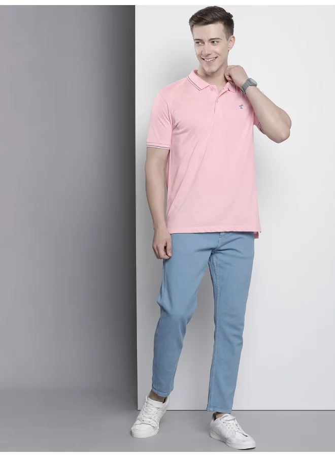 The Indian Garage Co Men Slim Fit Solid Polo Collar Tshirt