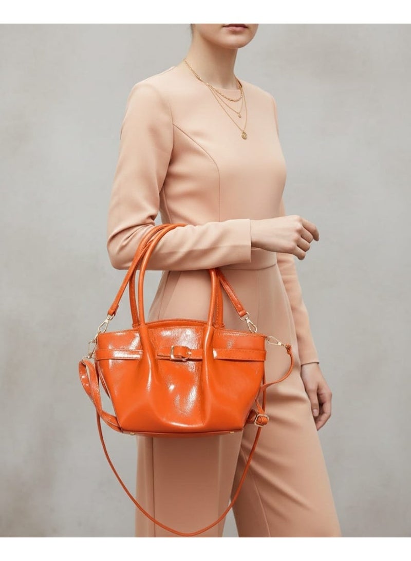 شنطة جلد حريمي مودرن 3 استخدام – تناسب الشغل والخروجات - Image 3