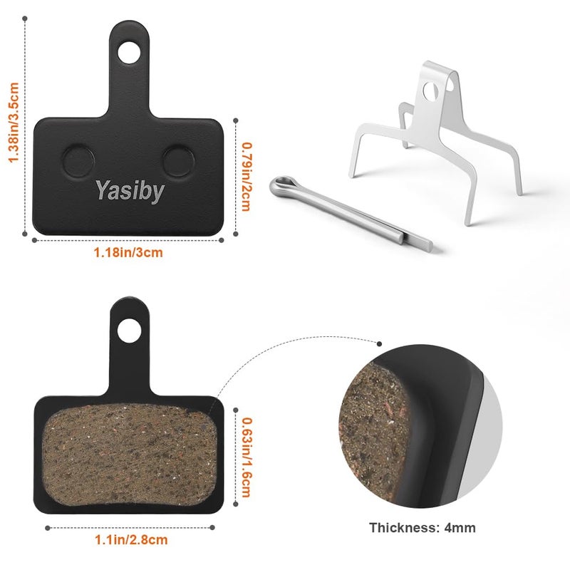 Yasiby Bike Brake Pads, 4 Pairs Disc Brake Pads High-Performance with Installation Tools, Premium Semi-Metallic & Organic Resin MTB Bicycle Brake Pads Replacement Compatible with TRP Tektro Shimano Deore Br - Image 4
