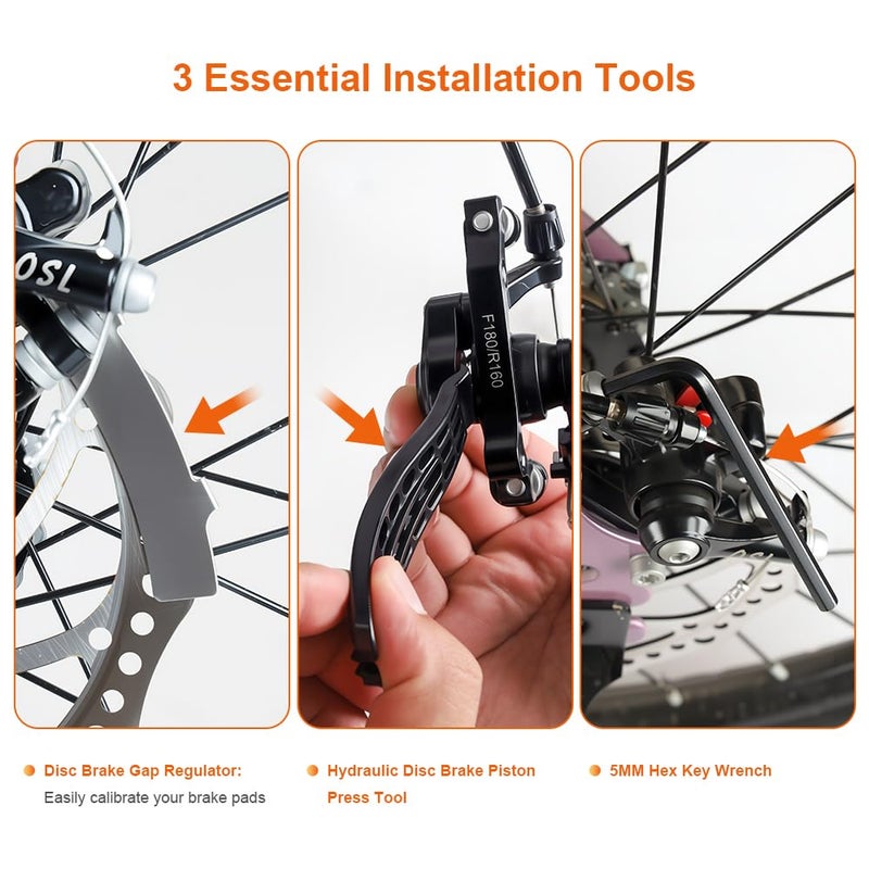 Yasiby Bike Brake Pads, 4 Pairs Disc Brake Pads High-Performance with Installation Tools, Premium Semi-Metallic & Organic Resin MTB Bicycle Brake Pads Replacement Compatible with TRP Tektro Shimano Deore Br - Image 5
