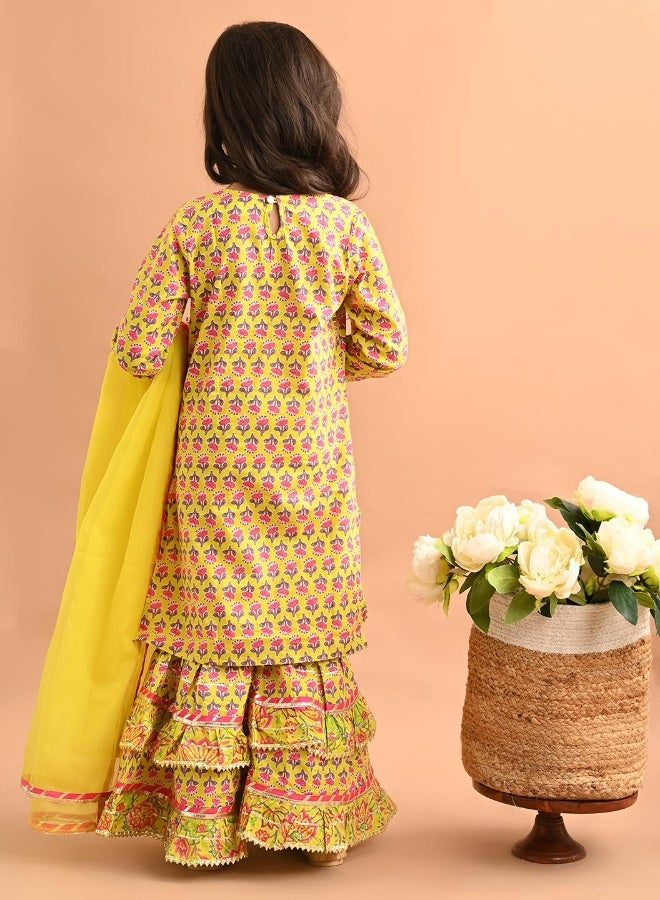 LILPICKS طقم كورتا شارارا مطبوع  - Image 2