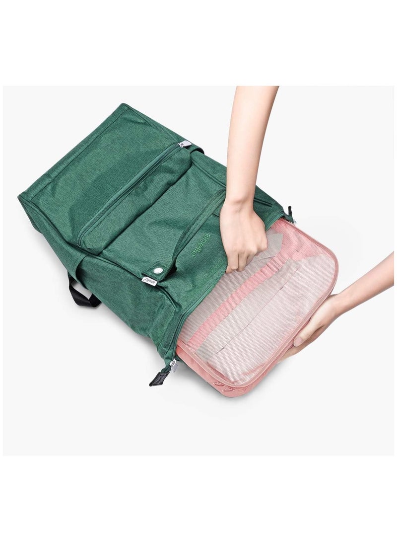 LIMOS 7 Pcs Travel Luggage Packing Organizers Set with Toiletry Bag (Pink) - Image 4