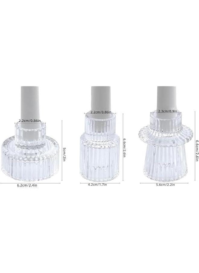 Durku Candlestick Holders Set of 3 Glass Candle Holders for Taper Candles,Pillar Candles and Tealight Candles,for Table Centerpieces, Wedding Decor and Dinner Party (White) - pzsku/ZAFC8BE72F180D395C0F6Z/45/_/1728937348/f1ee1ce1-16f2-4730-9487-b0ca583d4559