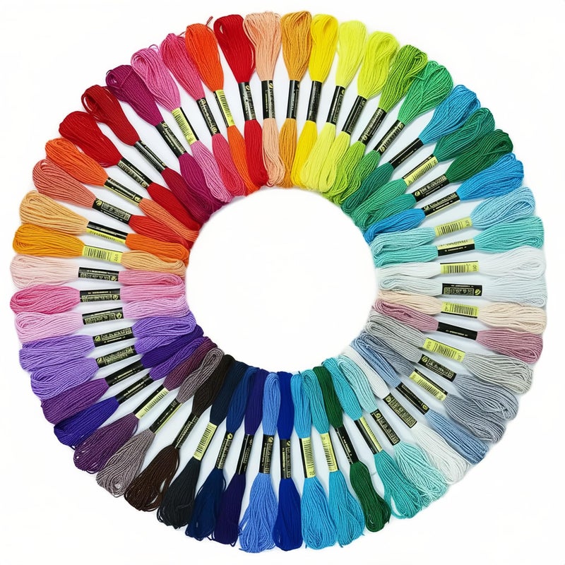 Ewparts Embroidery Thread Set - 8 Metres, 6-Thread Embroidery Floss Kit for Friendship Bracelets - 50 Colours - Image 1