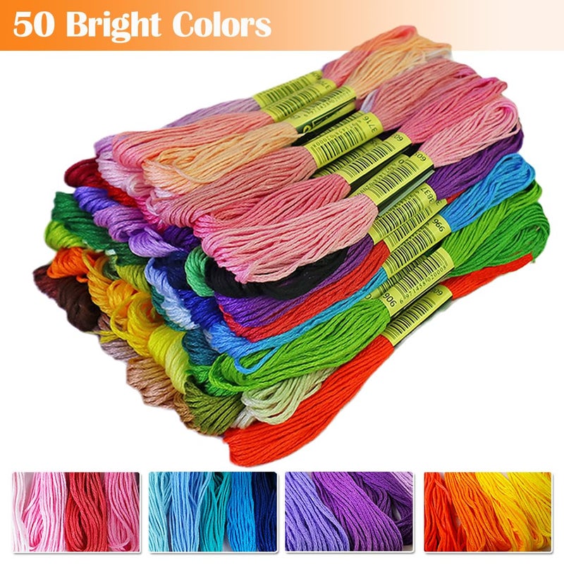 Ewparts Embroidery Thread Set - 8 Metres, 6-Thread Embroidery Floss Kit for Friendship Bracelets - 50 Colours - Image 5