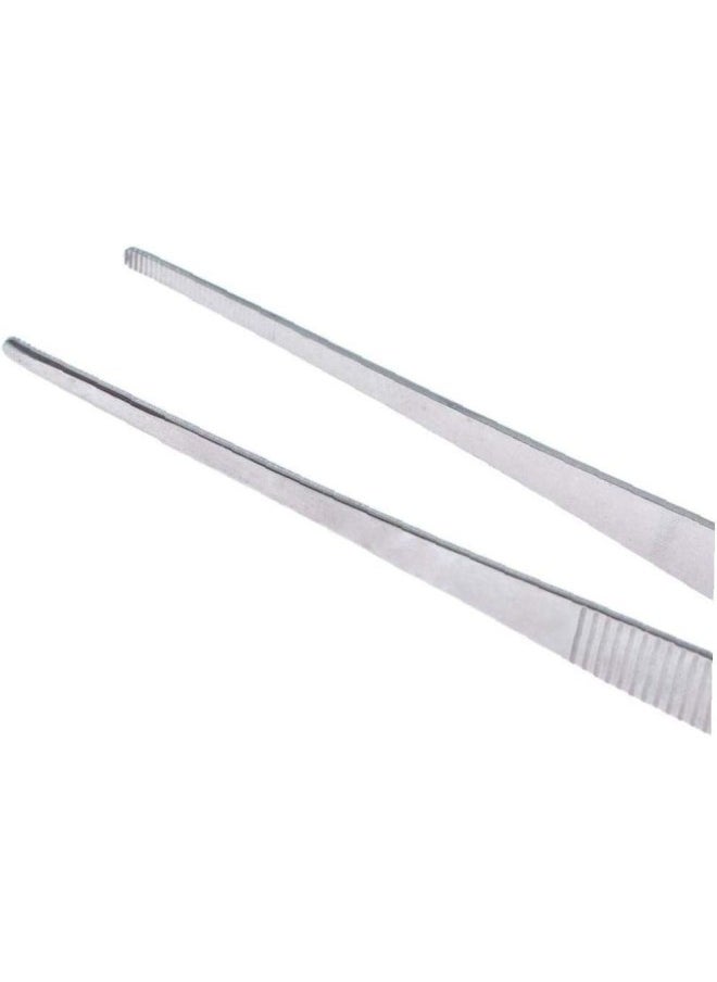 silvercnc 2 PCS Silver Stainless Steel Straight and Curved Nippers Tweezers Feeding Tongs for Reptile Snakes Lizards Spider  - Image 2