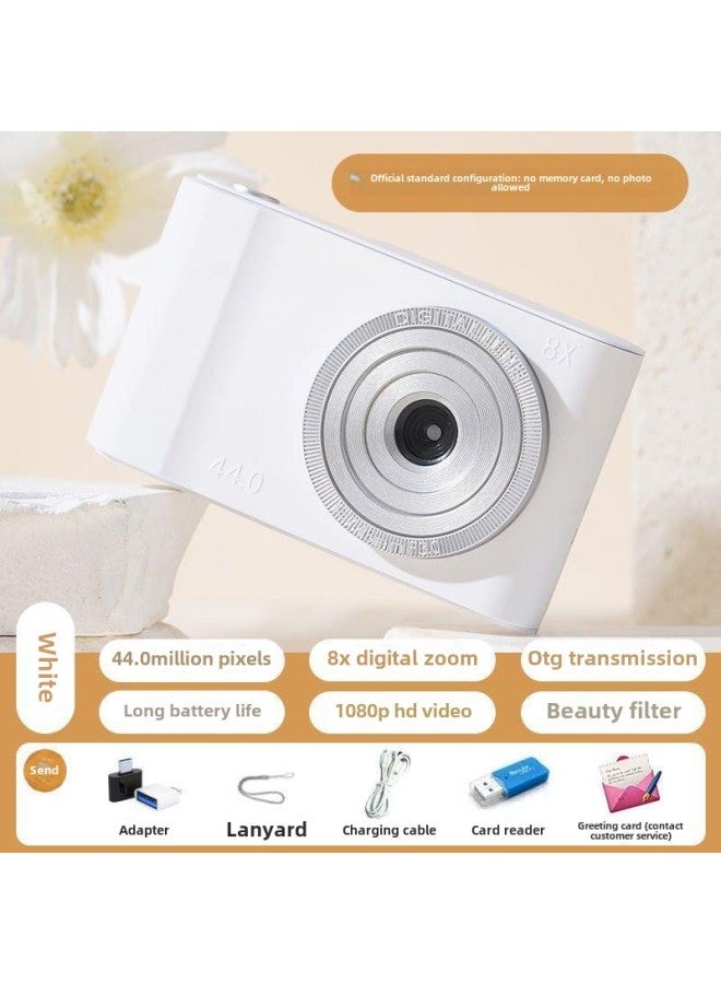 Generic Retro Self-timer Ccd HD Double-camera Student Party Entry-level Cute High-value Girl Travel Portable-Body Color:K3 White*[front And Rear Camera+send Photos+listen To Music]-bare* Machine  - Image 1