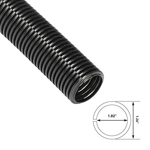 D-Line Black 43in Cable Sleeve, Flexible Wire Protector Tubing, Split Electrical Conduit, Plastic PC Cable Management Tube, Cord Sheath, TV Loom Tubing - 1.26in Diameter, 43-inch Length - Image 5