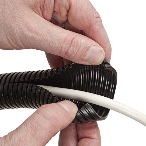 D-Line Black 43in Cable Sleeve, Flexible Wire Protector Tubing, Split Electrical Conduit, Plastic PC Cable Management Tube, Cord Sheath, TV Loom Tubing - 1.26in Diameter, 43-inch Length - Image 3