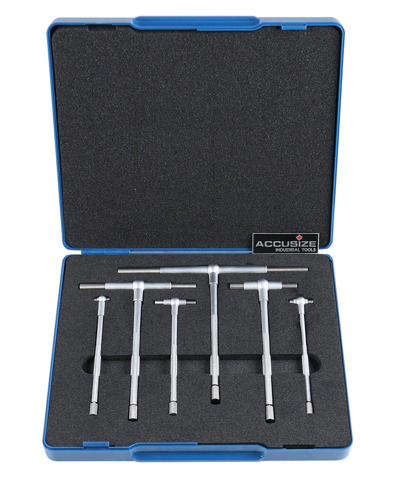 Accusize Industrial Tools Premium 516 6 6psSet Telescoping Gage Set Satin Chrome Finished 36025018