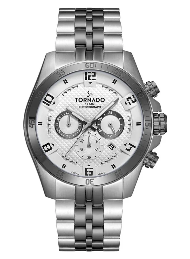 TORNADO Men's Stainless Steel Chronograph Watch T3149B-YBYW - 46x51 mm