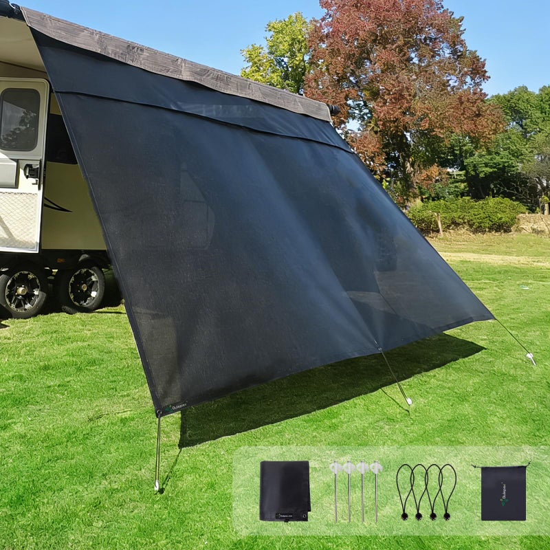 Dulepax RV Awning Shade Screen with Zipper 8X173 Second Generation RV Awning Screen Significantly Improves Shadew and PrivacyUniversal RV Awning Sun Shade Screen with Complete Kits - Image 3