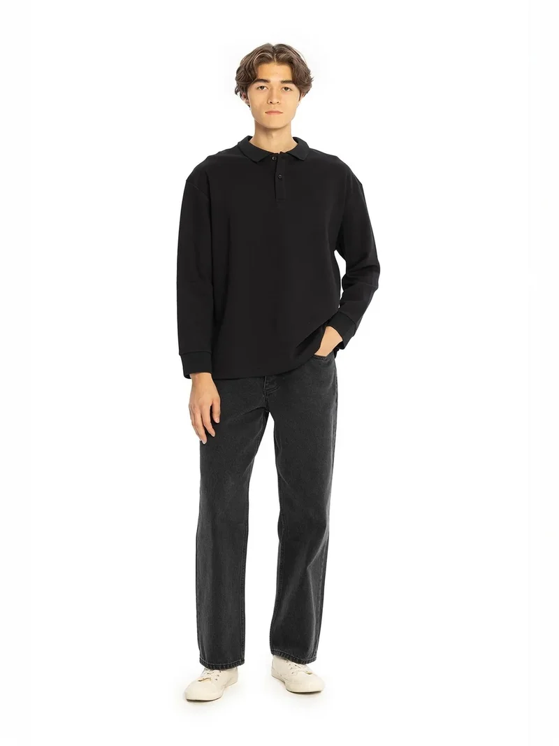 جيستو GIESTO Regular Fit Polo Collar Button T-Shirt