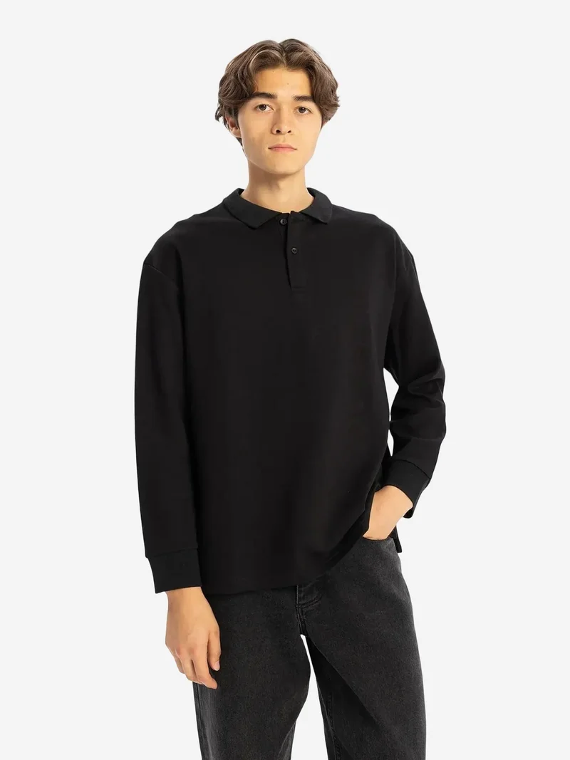 جيستو GIESTO Regular Fit Polo Collar Button T-Shirt