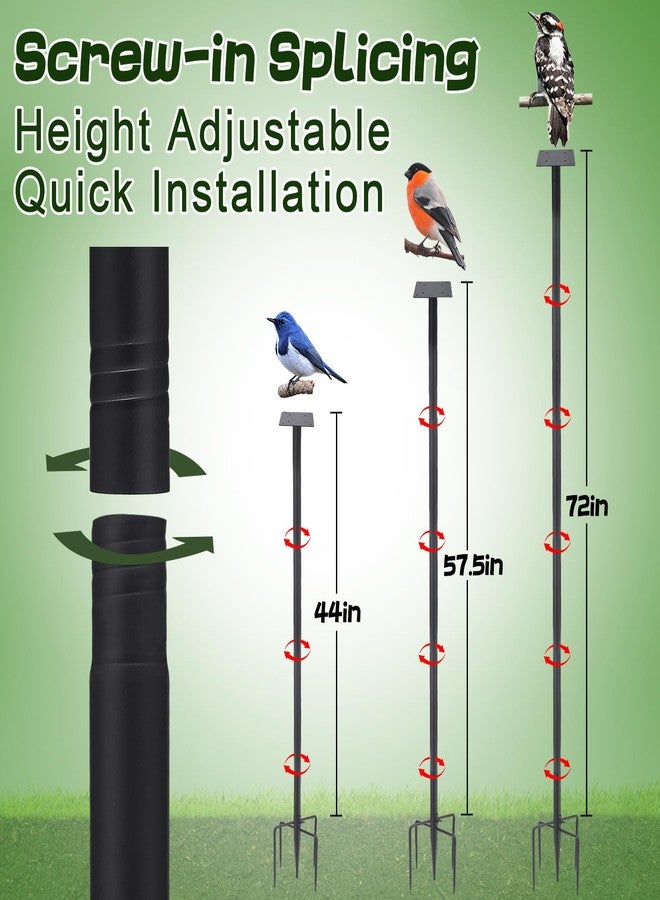 PAMASE Bird Feeder Pole for Outdoors - 82in Tall Adjustable Heavy Duty Bird House Feeding Station with 5-Prong Anchor for Christmas Outside Garden Wild Bluebirds Watching Gifts - Image 4