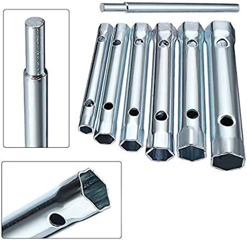 AQ AQSON AQSON 8PC 8-22mm Metric Tubular Box Wrench Set - Double Ended Steel Spanner for Automotive and Plumbing Repairs - Image 4