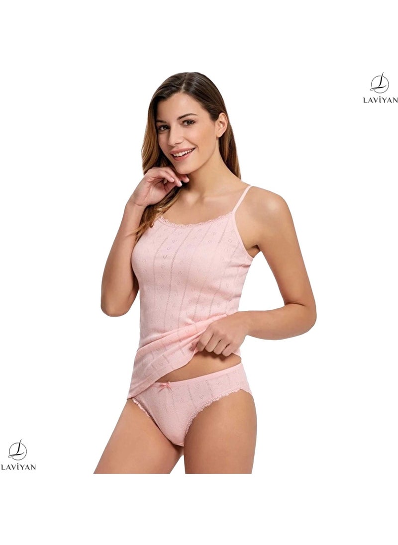 Laviyan Women's Undershirt and Panties Set, Underwear Set 2 Sets 4 Pieces, Jacquard, Tutku  - Image 4