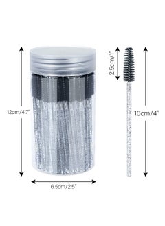 g2plus 100Pcs Crystal Eyelash Brush Black Disposable Mascara Brush Eyebrow Spoolie Brush With Container For Makeup Eyelash Extensions And Eyebrow (Black)  - Image 3