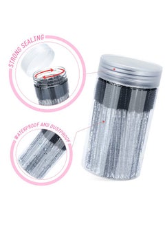 g2plus 100Pcs Crystal Eyelash Brush Black Disposable Mascara Brush Eyebrow Spoolie Brush With Container For Makeup Eyelash Extensions And Eyebrow (Black)  - Image 4