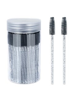 g2plus 100Pcs Crystal Eyelash Brush Black Disposable Mascara Brush Eyebrow Spoolie Brush With Container For Makeup Eyelash Extensions And Eyebrow (Black)  - Image 2