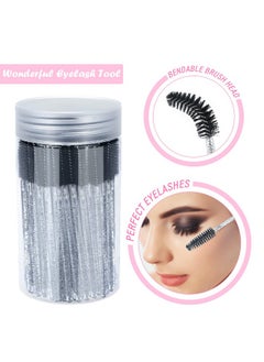 g2plus 100Pcs Crystal Eyelash Brush Black Disposable Mascara Brush Eyebrow Spoolie Brush With Container For Makeup Eyelash Extensions And Eyebrow (Black)  - Image 5