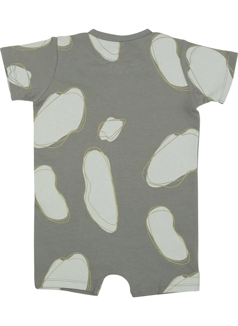 Jrmori Cloud Printed Halter Zipper Short Jumpsuit
