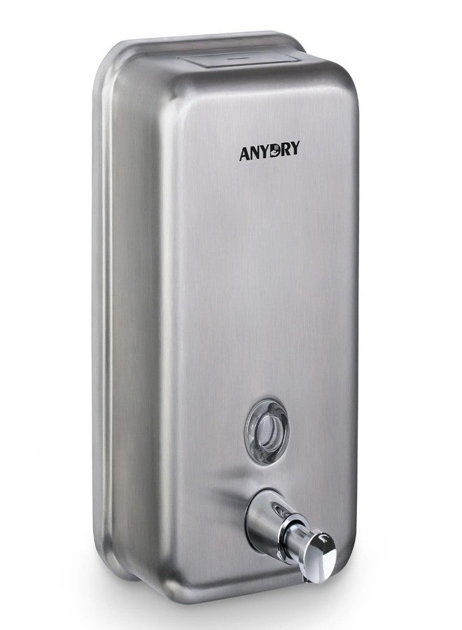 anydry Commercial Soap Dispenser Wall Mounted 37oz Brushed Stainless Steel - Image 1