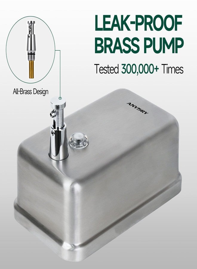 anydry Commercial Soap Dispenser Wall Mounted 37oz Brushed Stainless Steel - Image 3