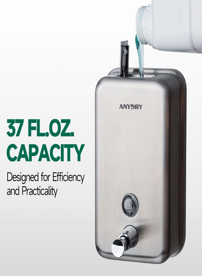 anydry Commercial Soap Dispenser Wall Mounted 37oz Brushed Stainless Steel - Image 5