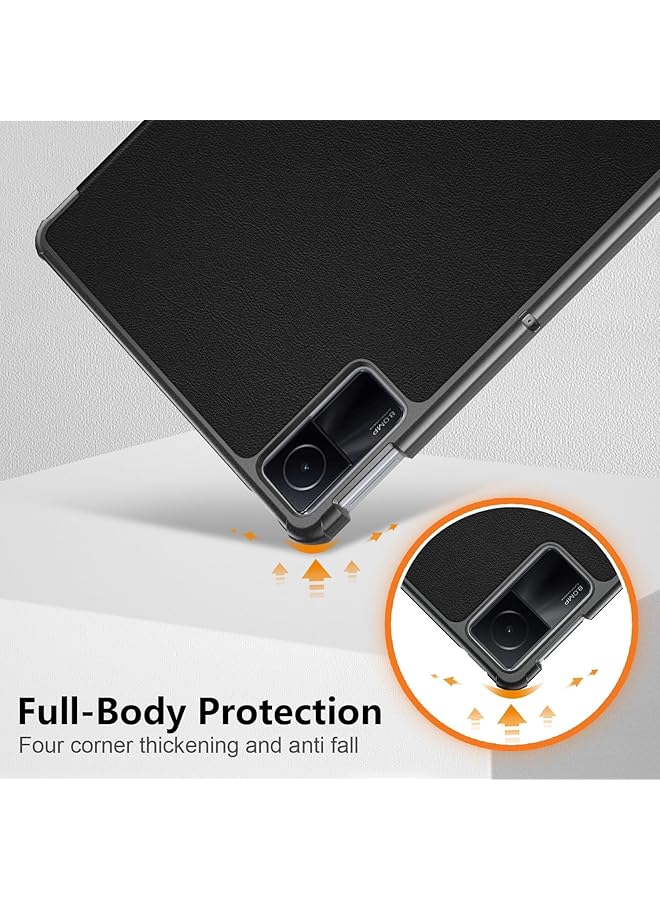 إيروريكس غطاء ذكي متين لجهاز Redmi Pad Se مقاس 11 بوصة مع حامل، غطاء قابل للطي مخصص، غطاء ثلاثي الطي، جراب نحيف وخفيف الوزن، جراب جلدي من البولي يوريثان لجهاز Xiaomi Redmi Pad Se 2023، أسود - Image 5