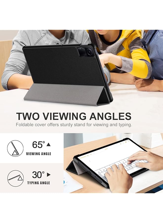 إيروريكس غطاء ذكي متين لجهاز Redmi Pad Se مقاس 11 بوصة مع حامل، غطاء قابل للطي مخصص، غطاء ثلاثي الطي، جراب نحيف وخفيف الوزن، جراب جلدي من البولي يوريثان لجهاز Xiaomi Redmi Pad Se 2023، أسود - Image 3
