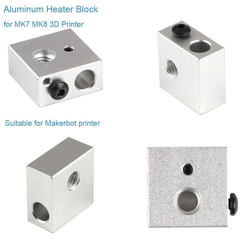 REES52 5pcs Aluminum Heater Block for MK7 / MK8 3D Printer and 5pcs NTC 3950 100K Thermistor with 1 Meter Wiring and 5pcs 12V 40W 620 Ceramic Cartridge Heater for 3D Printer - Image 2