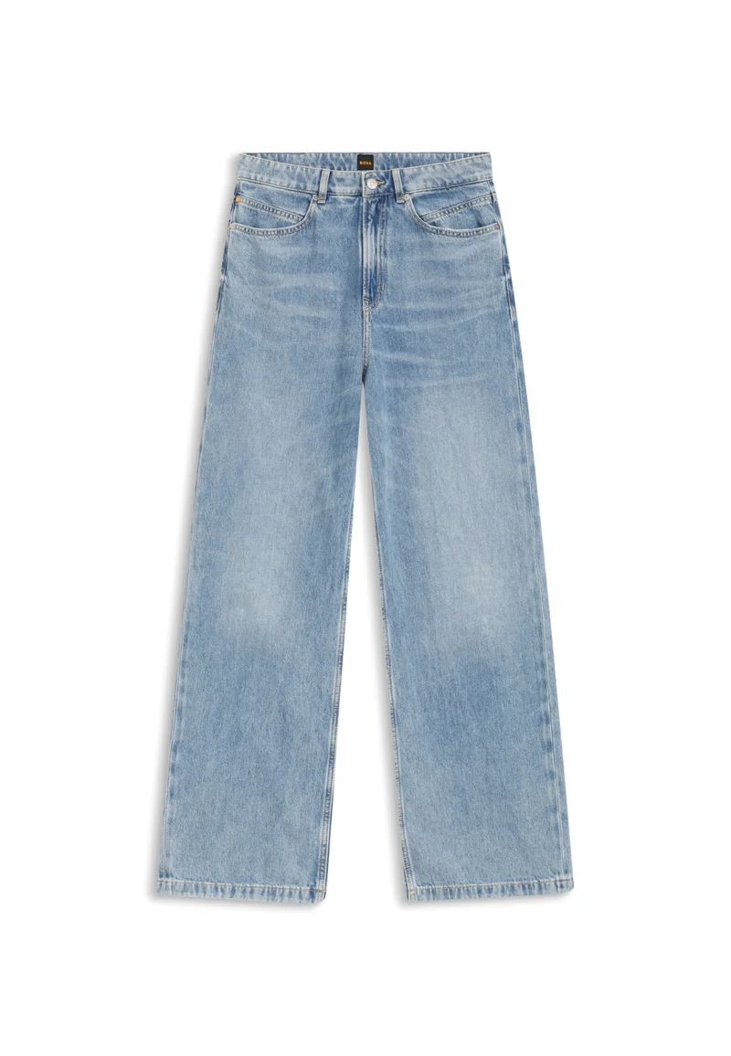 BOSS Blue Wide-leg regular-fit jeans in light-blue denim for Women | Best Price UAE