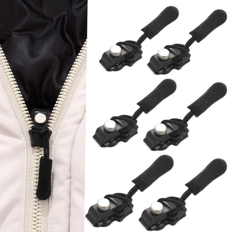 VANSHIKA K MART VANSHIKA K MART Zipper Repair Kit Instant Zipper Sliders with Nylon Pull Tabs Cords Replacement Metal Zipper Pull for Sliding Teeth Universal Screw Fix Removable Zippers for Bags Garments Pack of 24  - Image 1