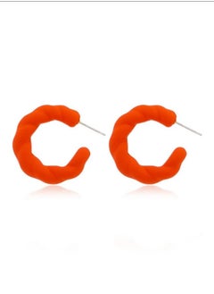 Egg Shape Earring Of Fluffy Women's Accessories-Orange