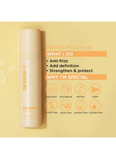 Design.ME Bounce.Me Curling Gel Spray By Designme Frizzfree Curl Defining Gel Refresh Curls Waves Coils Noncrunchy Nonsticky Formula Climate Control Styling 7.77Oz  - Image 4