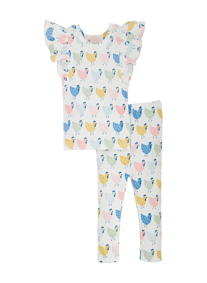 Mud Pie Children's Chicken Print Baby Set; 6-9M
