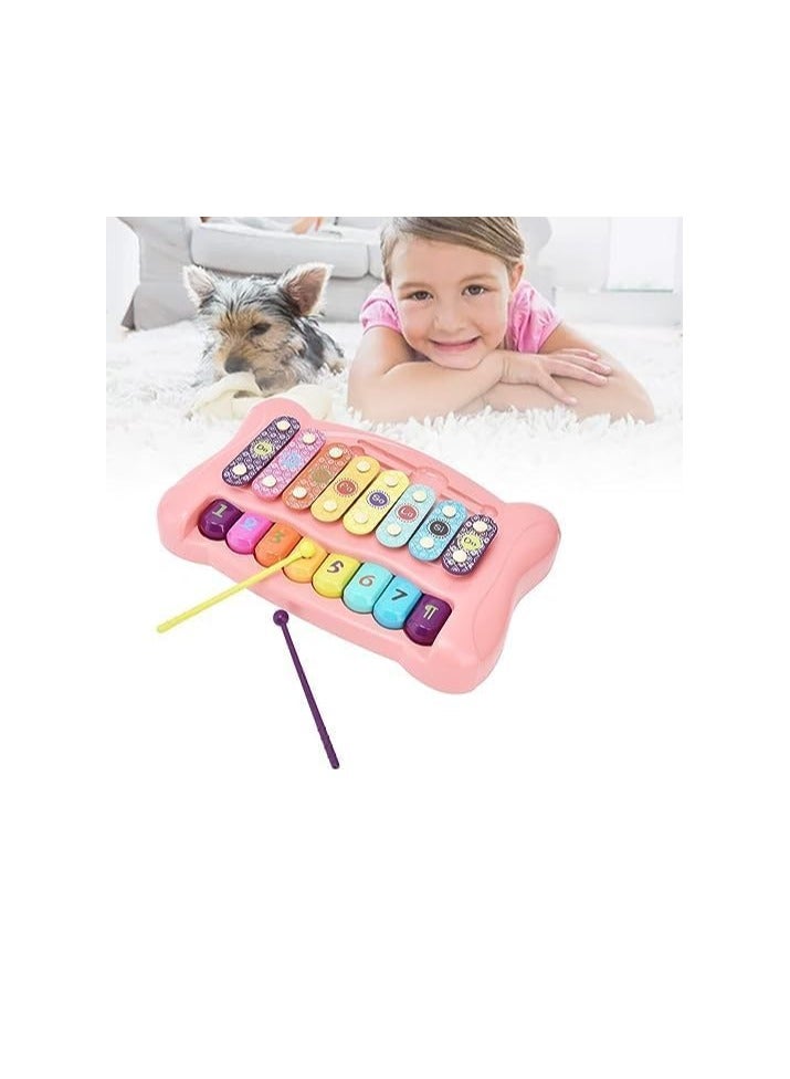 UKR Musical Xylophone – Educational Instrument Toy for Toddlers Age 3 to 5 – 8 Different Notes in Pink for Early Music Exploration - Image 2