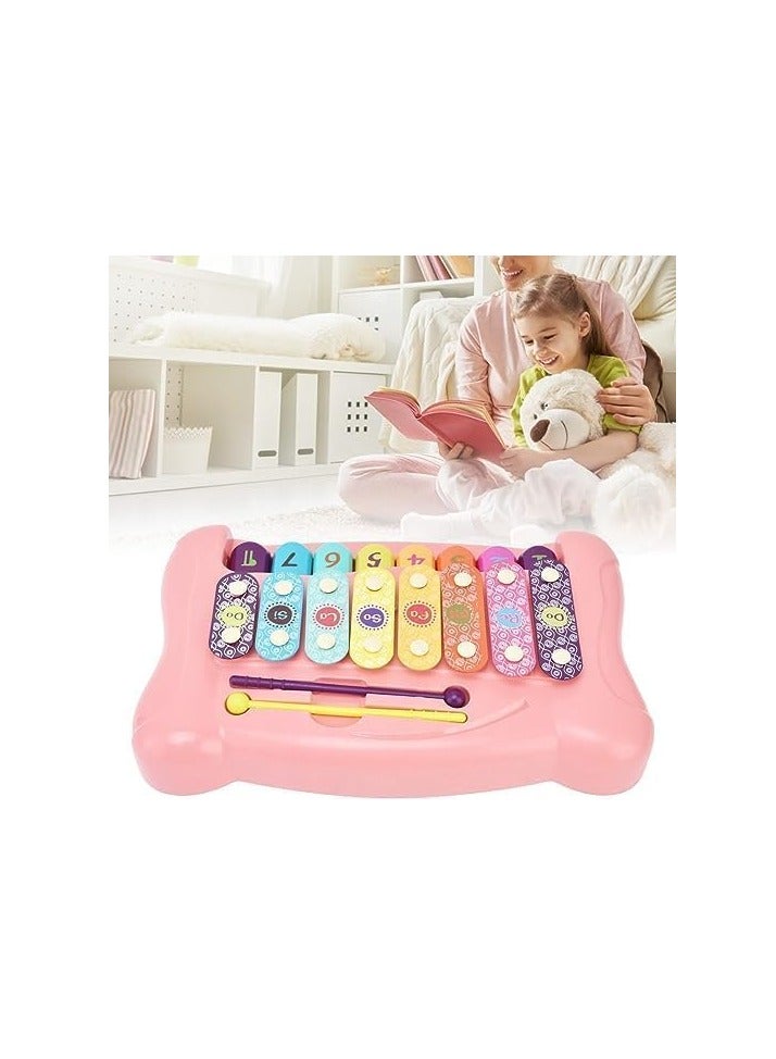 UKR Musical Xylophone – Educational Instrument Toy for Toddlers Age 3 to 5 – 8 Different Notes in Pink for Early Music Exploration - Image 3