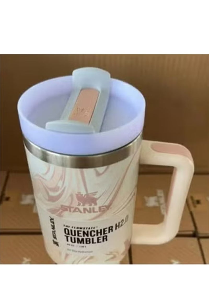 Stanley 40oz Stainless Steel Tumbler with Leak-Proof Lid, Straw & Handle – Great for Office, Travel, and Outdoor Use - Image 5